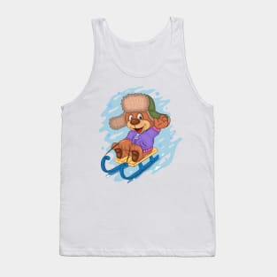 Teddy Bear Sledding Tank Top